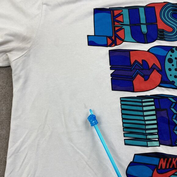 Nike Shirt White Dri fit Just Do It Gym Athletic Men’s Size Large - Picture 9 of 15